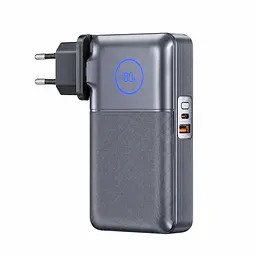 Павербанк-адаптер Remax CP-5 з вилками EU/UK та кабелем / 10000 мАг / 35 Вт / USB-C + USB-A / PD+QC / Чорний - мініатюра 2