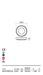 Стельовий світильник OSIRIS PL LED SMD 20W IP65 WH 3000K(5.1.2) Redo 90118 - мініатюра 3