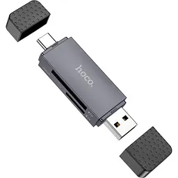 Кардрідер Hoco HB45 Spirit 2-in-1 USB 2.0 Metal Gray (6942007620512) [168993]
