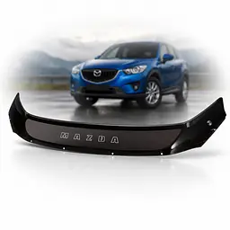 Дефлектор капота мухобойка Mazda CX-5 2012-2017 Євро кріплення Vip Tuning (MZD37)