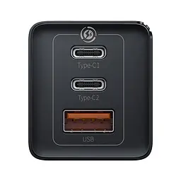 Зарядний пристрій Baseus 65 W GaN2 Pro (CCGAN2P-B01) + кабель 100 W USB Type C чорні - мініатюра 4