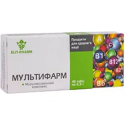 Уцінка. Дієтична добавка Мультифарм Elit-Pharm 40 таблеток (0.5 г) 
