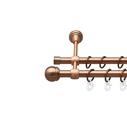 Карниз Orvit Тоді Макс металевий дворядний литий гладка труба кільце металеве Мідь 16\16 мм 200 см (00-00019716)