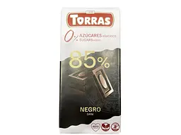 Шоколад Torras чорний 85% какао без цукру 75 г (8410342007049)