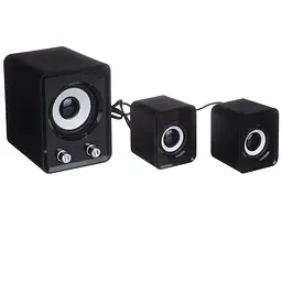 Колонки для комп'ютера, ноутбука FT-202 Mini 2.1 чорні, акустична система для дому | музичні колонки (ST)