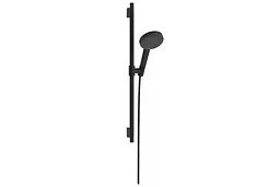 Душовий гарнітур Hansgrohe Raindance Alive Select S EcoSmart зі стійкою Unica S Puro 65 matt black 24602670