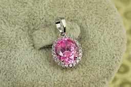 Набір Xuping Jewelry Малинки з рожевим каменем сріблястий - мініатюра 3