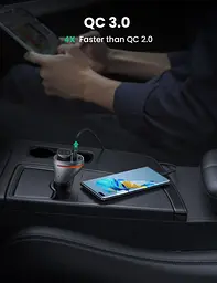 Автоадаптер подовжувач Ugreen CD204 Car Charger with Dual USB Ports Single Extension Socket 20 W (60712) - мініатюра 2