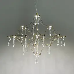 Невагома золота Led люстра d60 см | Арт. MJ 156-600 Titanium | Line F - мініатюра 5