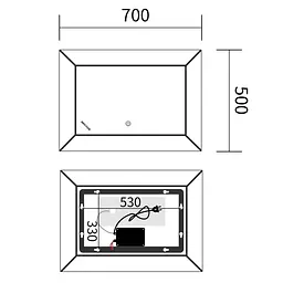 Дзеркало Mixxus Premium Cubic MR14-70x50-Reverse MP6647 - мініатюра 2