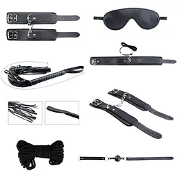 Набір БДСМ аксесуарів Alive Secret Desires Black BDSM Kit (8 pcs)