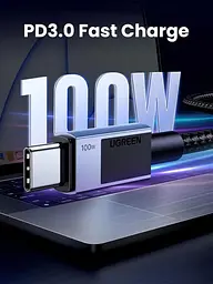 Кабель UGREEN 35985 USB-C TO USB-C Cable 100W PD Fast Charging Cable 0.5m для iPhone 15/Plus/Pro/Pro Max - мініатюра 2
