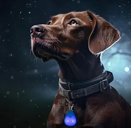Світлодіодний LED-маячок Happet «Діамант» з USB для собак та котів, блакитний (LE05) - мініатюра 2