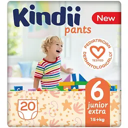 Подгузники-трусики Kindii Pants размер 6 Junior Extra (15+кг) 20 шт.