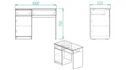 Стіл комп'ютерний Віто Ferrum-decor 750x1000x500 ДСП Дуб Сан-Марино 16 мм (FRD-104825) - мініатюра 4