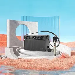 Портативна акустика Hoco BS50 Chanter караоке 2 бездротові мікрофони - мініатюра 9