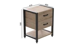 Тумба універсальна Ferrum-decor Вів'єн 2/1 50x41x40 чорний ДСП Дуб Сан-Марино 16мм (FRD-104172) - мініатюра 2