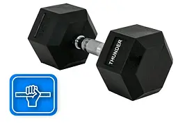 Гантель шестигранна Thunder 17,5 кг (HEXAGONAL-DUMBBELLS-17,5K) - мініатюра 4