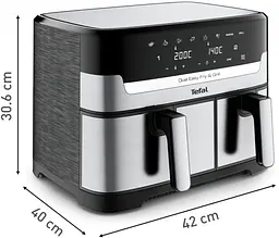 Мультипіч Tefal Dual EasyFry & Grill AirFryer сіро-чорний 2700 Вт (EY905D10) - мініатюра 15