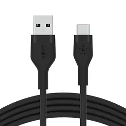 Кабель Belkin USB-A > USB-C заряджання/синхронізації 3м, 15Вт, Type-C, силіконовий з кліпсою, чорний teh0013621 - мініатюра 2
