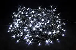 Новорічна гірлянда вулична на ялинку нитка 40 метрів Холодне світло 400 LED від мережі чорний ПВХ провід Laplandia (w.01.6B.400.F+)