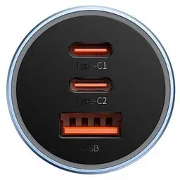 Автомобільний Зарядний пристрій 60 w 2 порти юсб Baseus Golden Contactor Max Dual CGJM000013 сіре - мініатюра 5