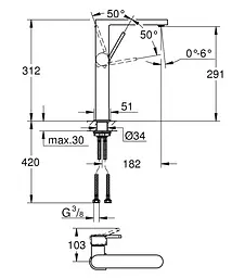 Змішувач для умивальника XL-Size Grohe Plus 32618AL3 Графіт - мініатюра 2