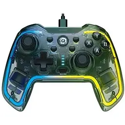 Геймпад Canyon GP-02 для ПК/PS3/Android/Nintendo Switch 22 кнопки подвійна вібрація RGB підсвічування 2 м Blue/Yellow (CND-GP02)