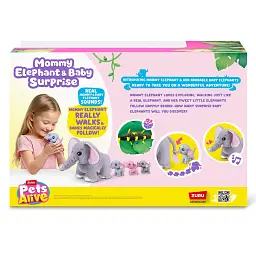 Інтерактивна іграшка Pets & Robo Alive Mama & Baby Surprise S1 Мама слониха з сюрпризом (9570) - мініатюра 9