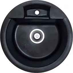 Кухонна мийка Adamant FINE чорна d 470x190 мм, без крила d 47