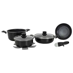 Набір посуду Gimex Cookware Set induction 7 предметів Black (6977222) - мініатюра 1