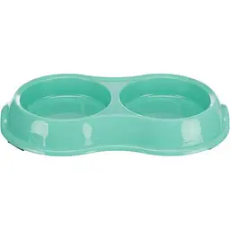 Миска Trixie для собак, подвійна, 2х200 л, d:11 см, 26х4х14 см (пластик)