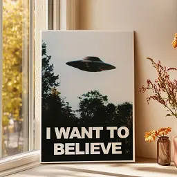 Інтер'єрна картина Цілком таємно, X-Files, I want to believe, НЛО, UFO, серіал, інтер'єрний постер, 85×60 см (id1578) - мініатюра 3