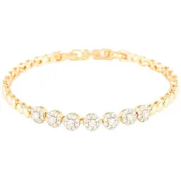 Браслет XUPING Позолота 18K "Інкрустація цирконієм» розмір з замком 17.5,19.5см х 4мм (259119)