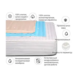 Наматрацник MirSon антиалергенний Waterproof Eco Aloe Vera Valentino 234/1 100x200 см (2200000373854) - мініатюра 2