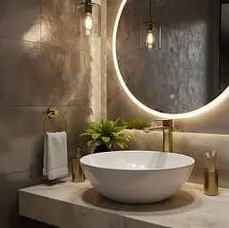 Змішувач для умивальника Rea Drop високий brushed gold REA-B4637 - мініатюра 5