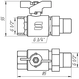 Кран кульовий прямий з американкою Selba 1/2″ КБ SL1509 - мініатюра 3