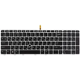 Клавіатура для ноутбука HP Zbook 15U G3 чорна, сірий фрейм, підсвітка (KB314973)