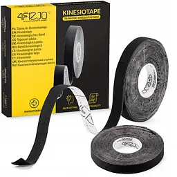 Стрічка кінезіологічна (кінезіо тейп) 4FIZJO 1 см x 5 м Black (P-5905973400787) - мініатюра 1