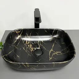 Умивальник VBI Ravenna marble black matt накладний VBI-011209, Чорний матовий - мініатюра 3