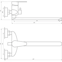 Змішувач для ванни Globus Lux MAIN SM-208 - мініатюра 4