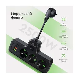 Сетевой фильтр питания XoKo XK-SPW-3-2-1-BK - миниатюра 7