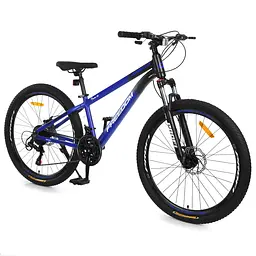 Велосипед PROFI FREEDOM 24 д. FD-2405 алюм.рама 11",SKD85%,SHIMANO 21SP,швидкознім.кол.темно-синій