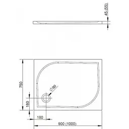 Душовий піддон Radaway Delos D 100x75 4D17555-03 - мініатюра 2