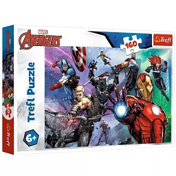 Пазли дитячі 160 елементів "Месники Marvel: Герої завжди напоготові" Trefl, для дітей від 6 років 15424