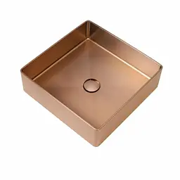 Умивальник Platinum Handmade PVD мідний 400x400 мм з нержавіючої сталі, Теплий захід