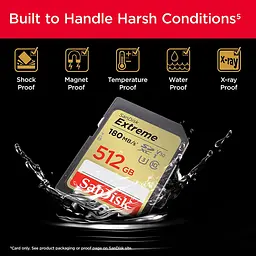 Карта пам'яті Sandisk 512GB SD class 10 UHS-I U3 V30 Extreme (SDSDXVV-512G-GNCIN) - мініатюра 5