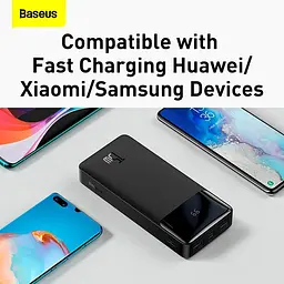Зовнішній акумулятор Baseus Bipow Digital Display Overseas 20000mAh 15W (PPBD050101) чорний - мініатюра 7