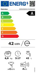 Пральна машина Electrolux фронтальна, 6кг, 1000, A, 41см, дисплей, інвертор, сріблястий темний - мініатюра 7