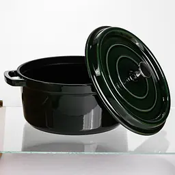 Кокотниця чавунна емальована 4,5 л, малахіт Yongkang HP-FLG-11 green - мініатюра 3
